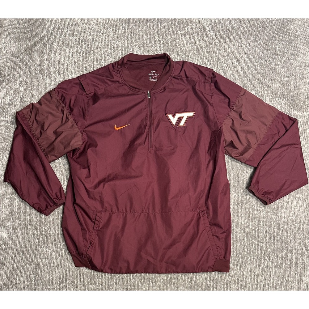 Nike Dry Fit Virginia Tech Hokies 1/4 Pullover Jacket 2XL VT Maroon